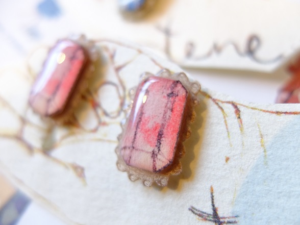 【tone】宝石イヤリング（ノーマル・レッド）pi-303