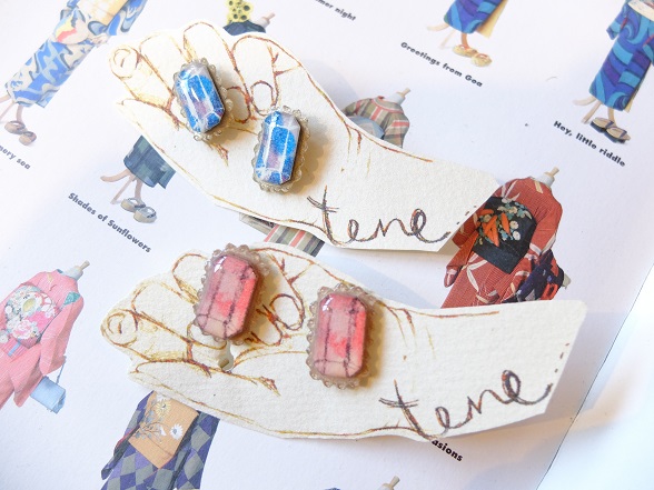 【tone】宝石イヤリング（ノーマル・レッド）pi-303