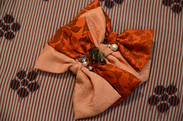 【Mad Tea Salon】正絹リボン　大　オレンジ