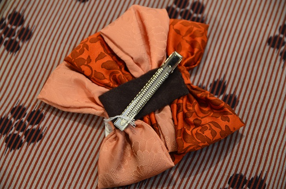 【Mad Tea Salon】正絹リボン　大　オレンジ