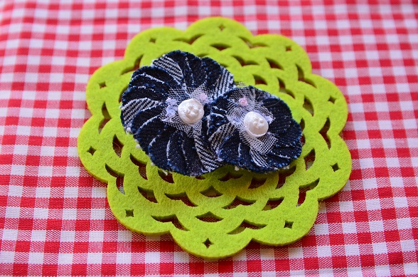 【graiiin】デニムブローチA