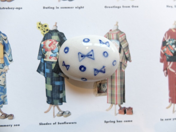 【TERUMI】陶器の帯留め　リボン 