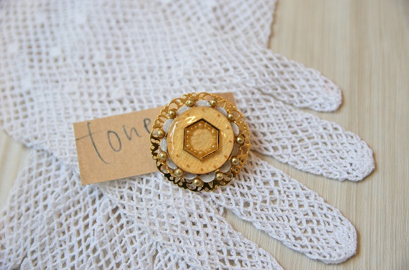 【tone】かんなくずブローチ　円