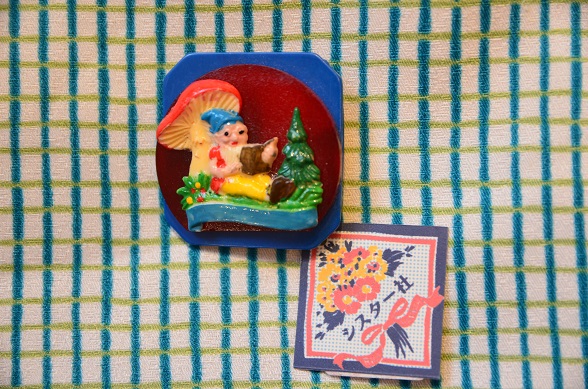 【シスター社】小人とキノコの帯留ブローチ