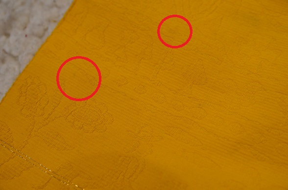 たんぽぽ色のエジプト壁画風木綿名古屋帯【全長326.5cm】