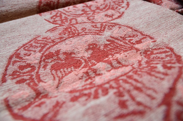 円縁に鳥柄紬名古屋帯【全長341cm】