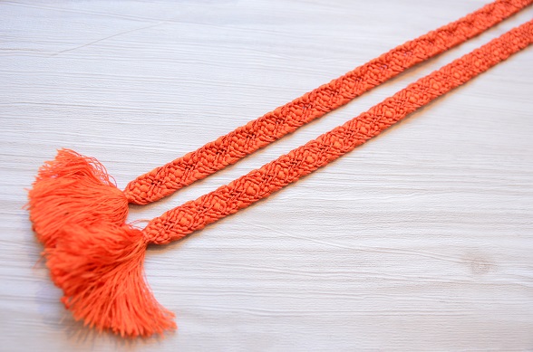 オレンジの夏用帯締め