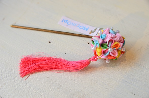 【MOｐｍOp！】つまみ細工のかんざし　ピンク