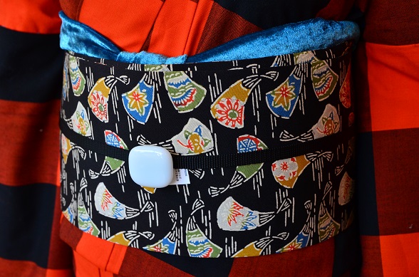 古典扇柄名古屋帯【全長315.5cm】