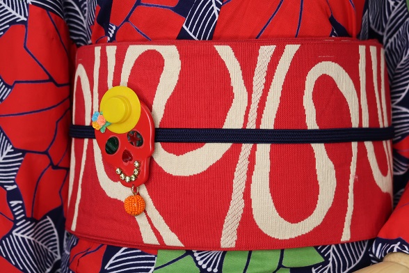 くねくねラインの半幅帯【全長346cm】