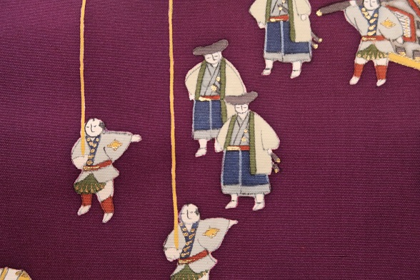 小さなご一行柄の塩瀬九寸名古屋帯【全長356cm】