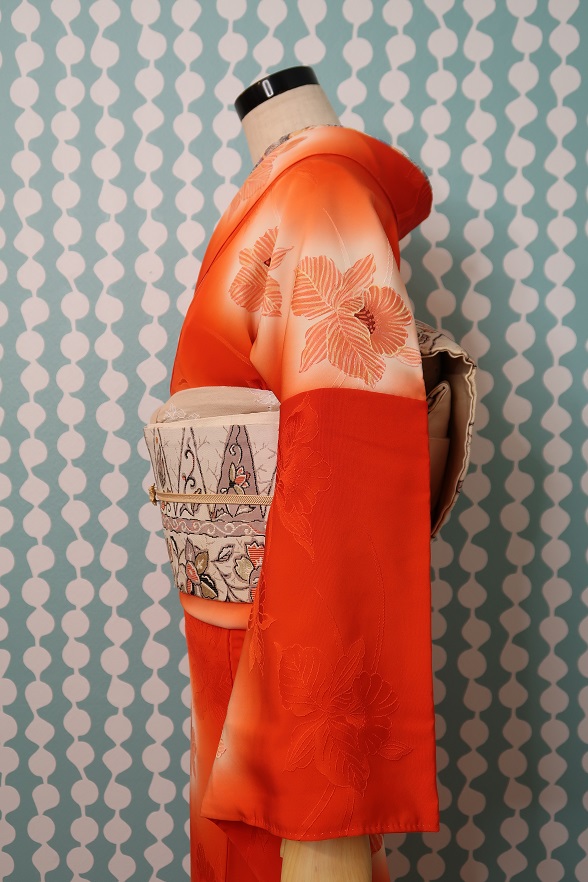 カトレアの暈し袷きもの【身丈160cm】 