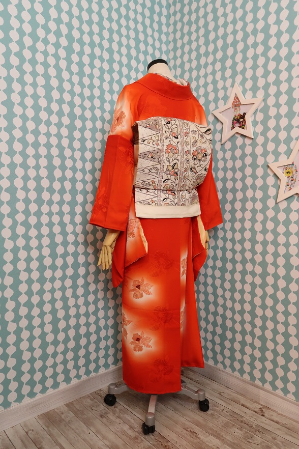 カトレアの暈し袷きもの【身丈160cm】 