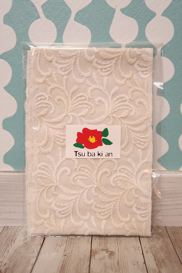 【TSUBAKIAN】チュールアラベスク半衿 ホワイト