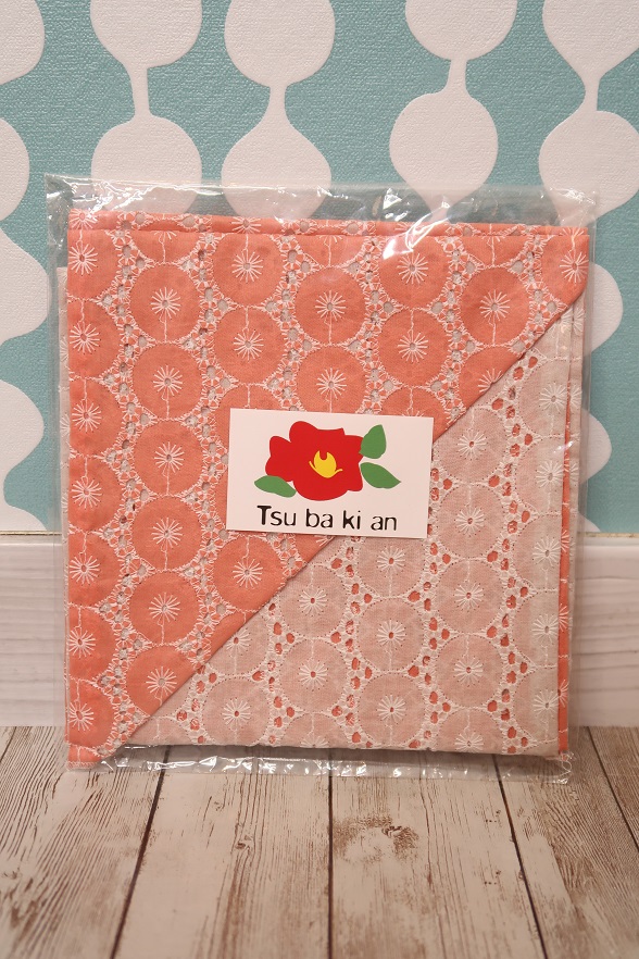 【TSUBAKIAN】リバーシブル半衿 コーラルピンク×グレージュ