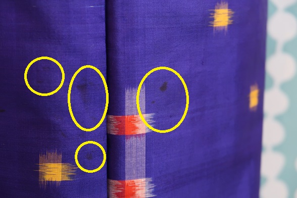 青紫のキラキラ絣柄銘仙袷きもの【身丈140cm】