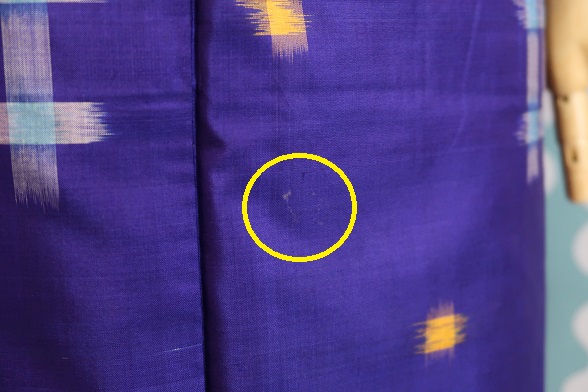 青紫のキラキラ絣柄銘仙袷きもの【身丈140cm】