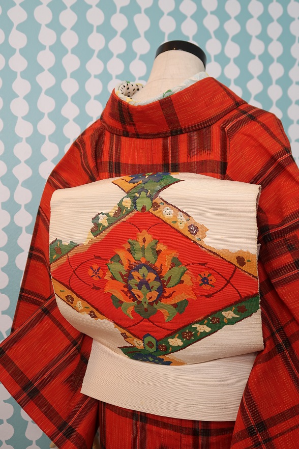 エスニカルカラーのカジュアル八寸名古屋帯【全長361cm】