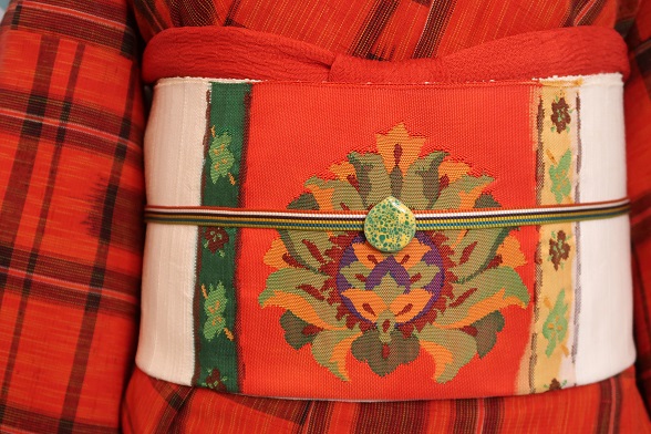 エスニカルカラーのカジュアル八寸名古屋帯【全長361cm】