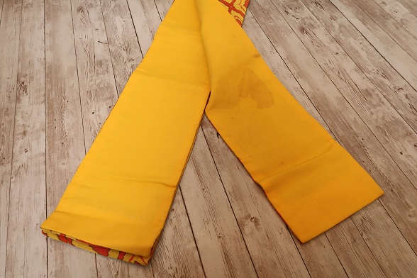 モダンポップ格子柄半幅帯【全長368cm】