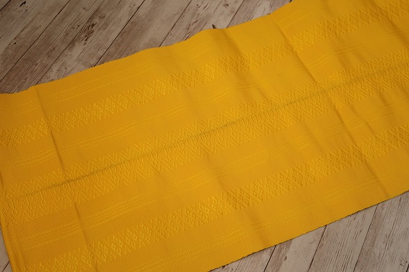 博多織のイエロー八寸名古屋帯【全長343.5cm】