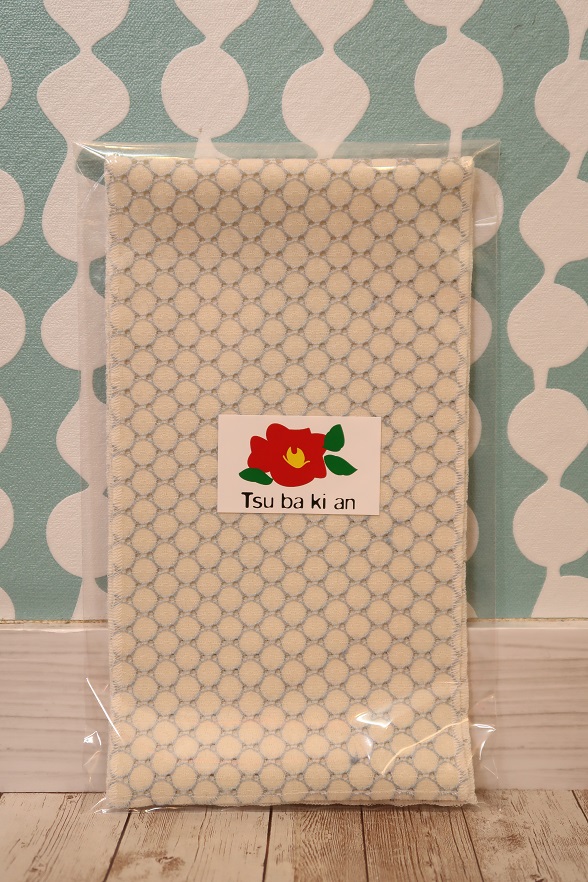 【TSUBAKIAN】水玉レース半衿 オフ×サックス