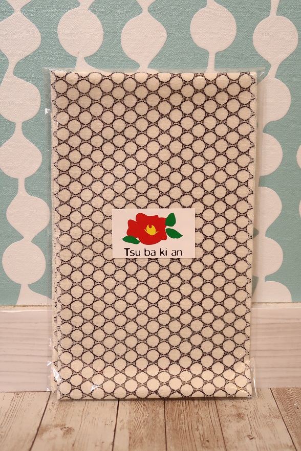 【TSUBAKIAN】水玉レース半衿 オフ×ネイビー