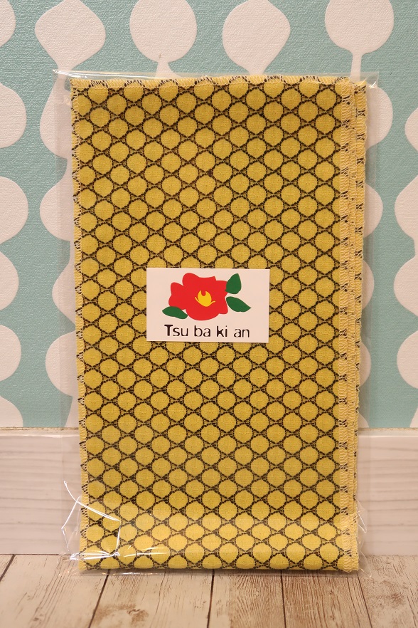 【TSUBAKIAN】水玉レース半衿 イエロー×ネイビー