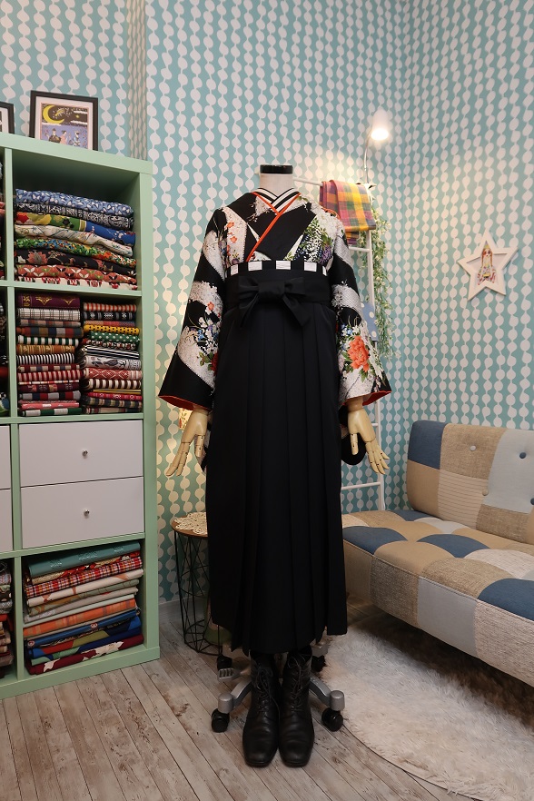 【レンタル衣装】卒業式袴・着物・帯・襦袢・着付け小物セット「レトロ古典スタイル」