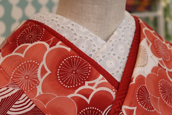 【レンタル衣装】卒業式袴・着物・帯・襦袢・着付け小物セット「梅と紅白」