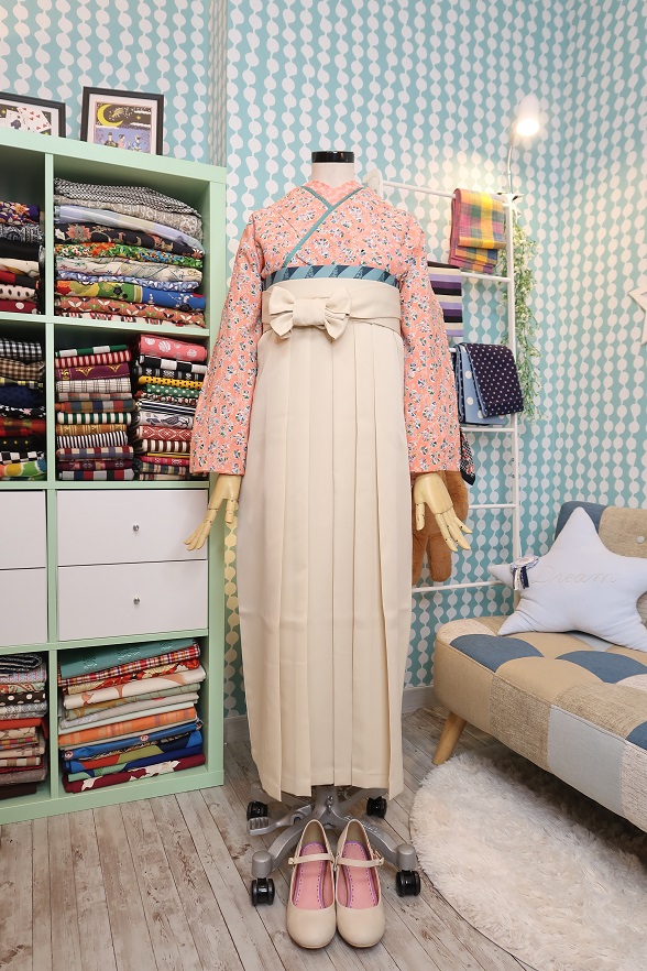 【レンタル衣装】卒業式袴・着物・帯・襦袢・着付け小物セット「おしどり」