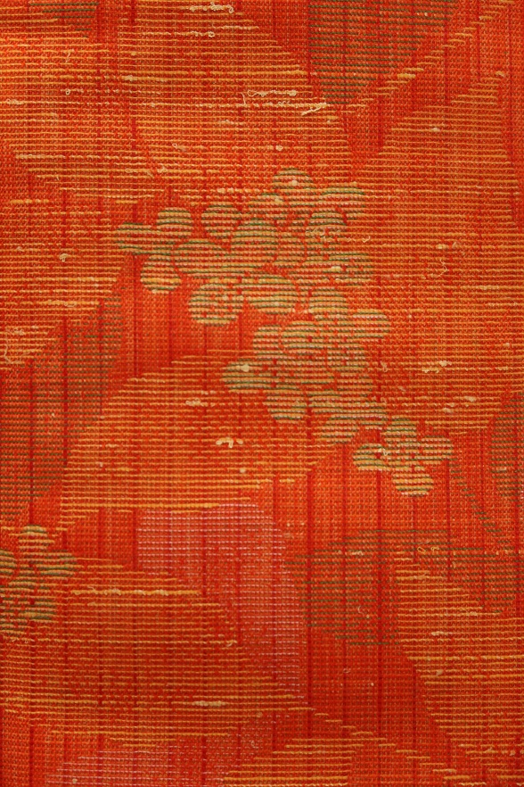 金木犀柄のシルクウール袷きもの【身丈153.5×裄丈69】