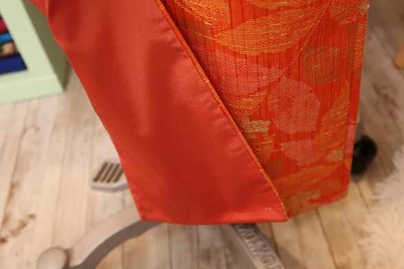 金木犀柄のシルクウール袷きもの【身丈153.5×裄丈69】