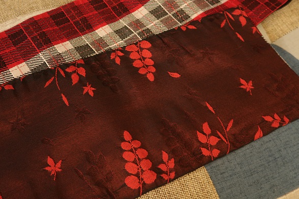 モダンチェックのリバーシブル半幅帯【全長約400cm】